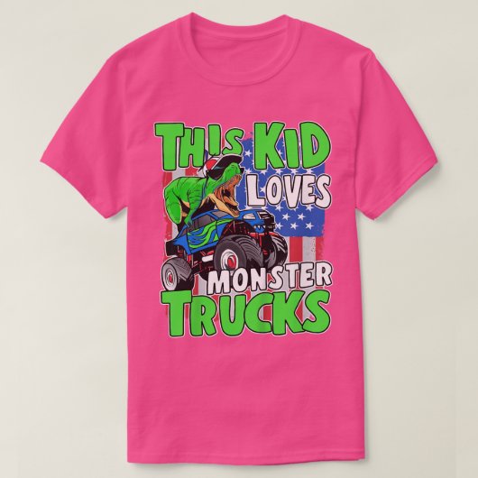 Kids American Flag Dinosaur Toddler This Kid Loves Tシャツ (デザイン正面)