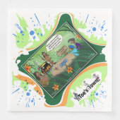 Kids And Cursive | Dry Logic Humor Dinner Napkin (正面)