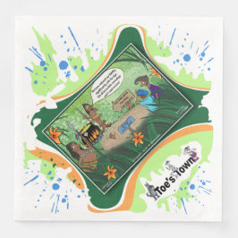 Kids And Cursive | Dry Logic Humor Dinner Napkin