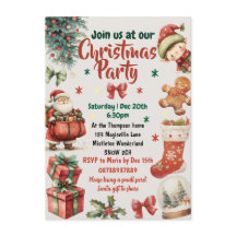 Kids and Family Christmas party invitation