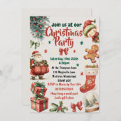 Kids and Family Christmas party invitation 招待状 (正面/裏面)