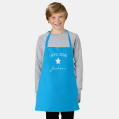 kids apron blue - baking apron for kids エプロン (着用した状態)