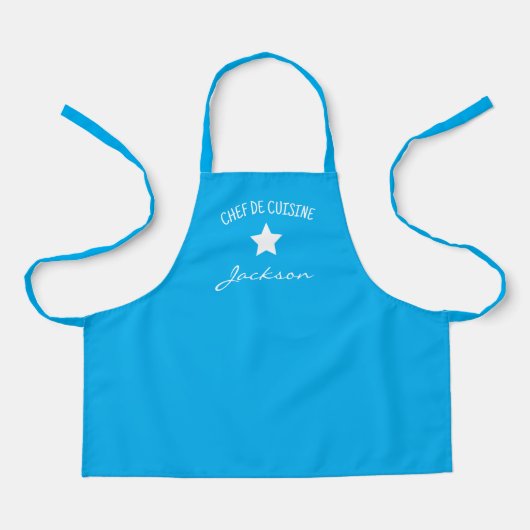 kids apron blue - baking apron for kids エプロン (正面)