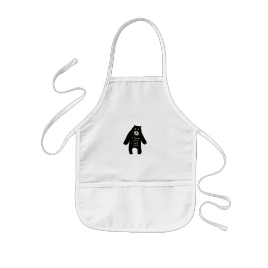 Kids apron with bear illustration 子供用エプロン (正面)