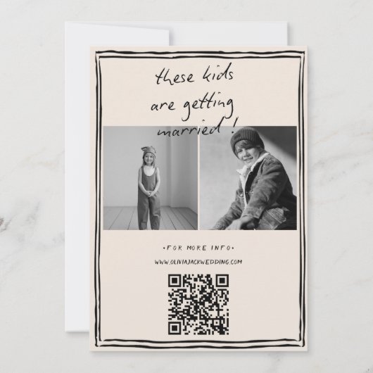 Kids Are Getting Married Photo QR Code Wedding 招待状 (裏面)