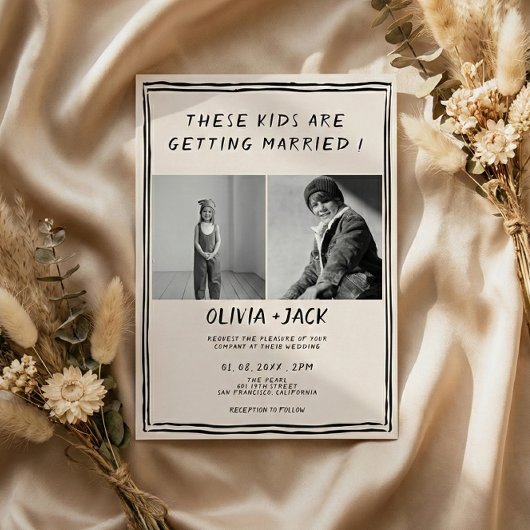 Kids Are Getting Married Photo Wedding 招待状