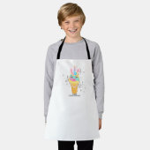kids art apron with Eugenie Unicorn!  エプロン (着用した状態)