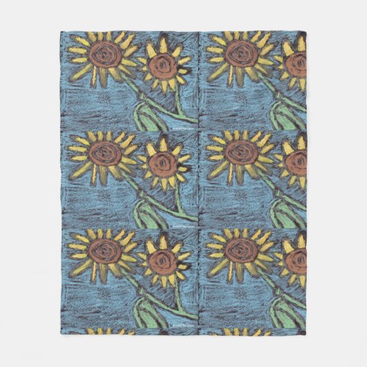 Kids Art for CHOC - Sunflowers Forever フリースブランケット (正面)