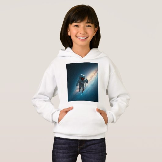 Kids Astronaut Space Galaxy Pullover Hoodie (正面フル)