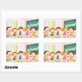 Kids At School Stickers 長方形シール (シート)