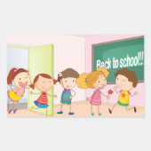 Kids At School Stickers 長方形シール (正面)