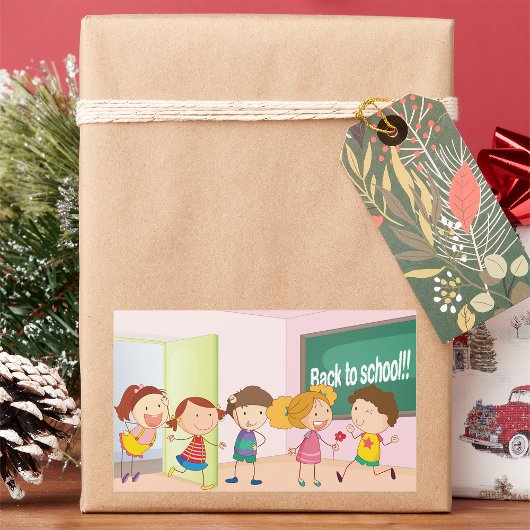 Kids At School Stickers 長方形シール