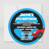 Kid's auto racing theme Birthday party invitations 招待状 (裏面)