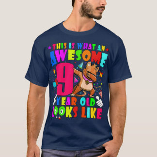 Kids Awesome 9 Year Old Boys Girls 9th Birthday Tシャツ