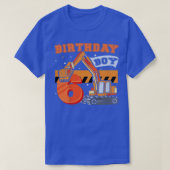 Kids B-Day Boy 6 Years Old Digger Builder Construc Tシャツ (デザイン正面)
