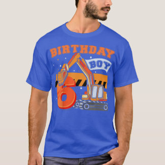 Kids B-Day Boy 6 Years Old Digger Builder Construc Tシャツ