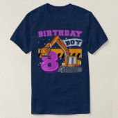 Kids B-Day Boy 8 Years Old Digger Builder Construc Tシャツ (デザイン正面)