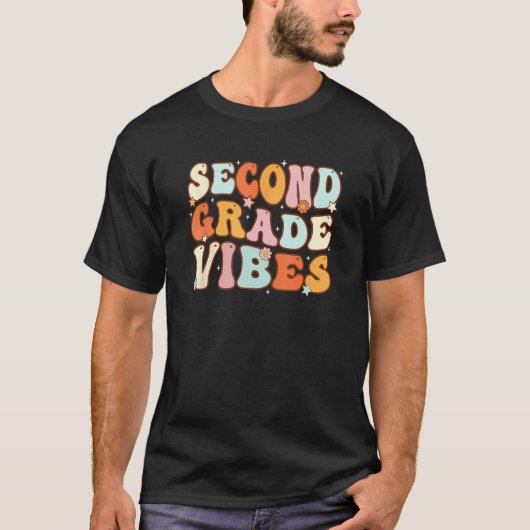 Kids Back To School Second Grade Vibes Student Tea Tシャツ (正面)