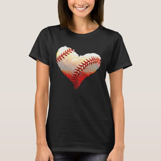 Kids Baseball Heart Valentines Day Sports  Player Tシャツ (正面)