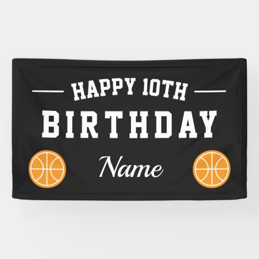 Kid's basketball Birthday party banner 横断幕 (横)