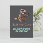 Kids Beaver Birthday Invite – Built for Cute 招待状 (スタンド正面)