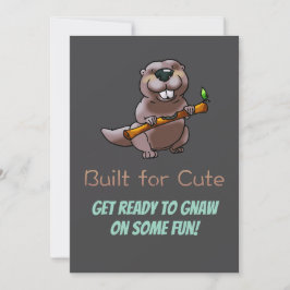 Kids Beaver Birthday Invite – Built for Cute 招待状