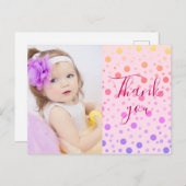 Kids Bedankt Schattig Kleurrijk Confetti Postkaart ポストカード (正面/裏面)