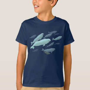 Kid's Beluga Whale T-Shirt Cute Whale Art Shirts Tシャツ