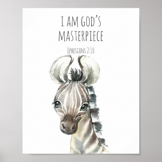 Kids Bible Verse Poster for Nursery Decor ポスター (正面)