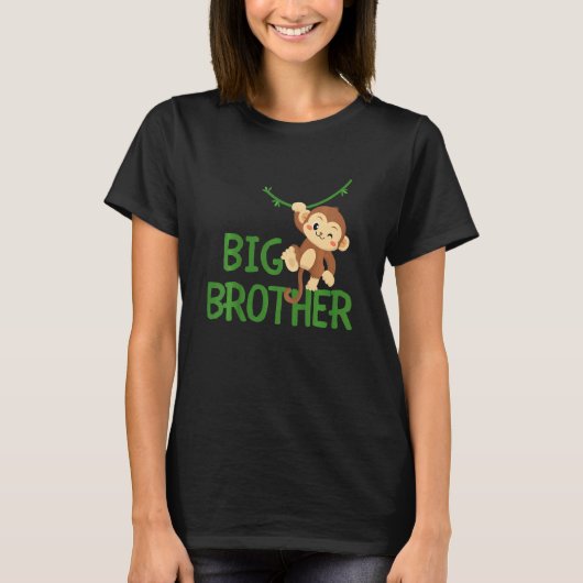 Kids Big Brother Monkey Animal Best Bro Ever World Tシャツ (正面)
