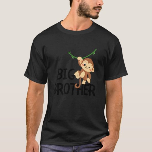 Kids Big Brother Monkey Animal Best Bro Ever World Tシャツ (正面)