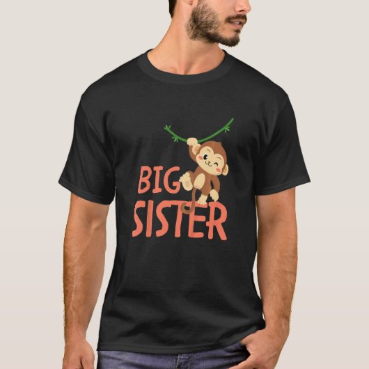 Kids Big Sister Ever Monkey Animal World's Greates Tシャツ (正面)