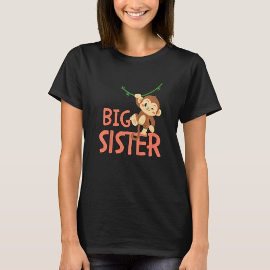Kids Big Sister Ever Monkey Animal World's Greates Tシャツ (正面)