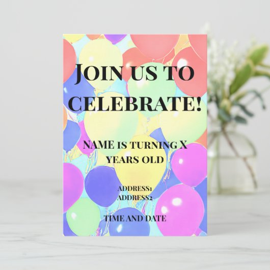 kids birthday 招待状 (スタンド正面)