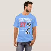 Kids Birthday Boy 2 Two Racing Flag 2nd Birthday R Tシャツ (正面フル)