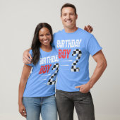 Kids Birthday Boy 2 Two Racing Flag 2nd Birthday R Tシャツ (ユニセックス)