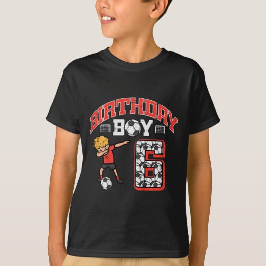 Kids Birthday Boy 6 Soccer Dab 6th Six Year Old Bd Tシャツ (正面)