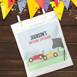 Kids Birthday Boy Cartoon Race Cars Cute Party フェイバーバッグ