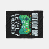 Kids Birthday Boy Level 7 Unlocked Gamer Controlle フリースブランケット (正面(横))