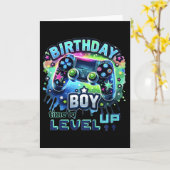 Kids Birthday Boy Level Up Gamer Controller Video  カード (黄色い花)
