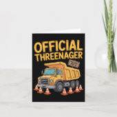 Kids Birthday Boy Three Years Old Threenager Const カード (正面)