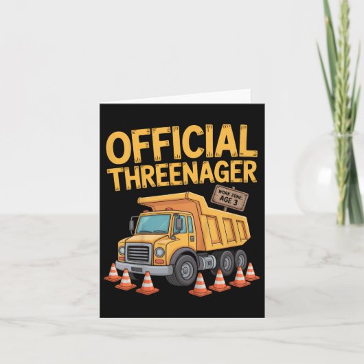 Kids Birthday Boy Three Years Old Threenager Const カード (正面)