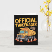 Kids Birthday Boy Three Years Old Threenager Const カード (黄色い花)