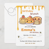 Kids Birthday Brunch Invitation | Cute Party Invit 招待状 (正面/裏面)
