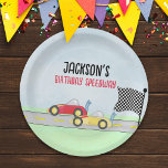 Kids Birthday Cute Boy Cartoon Race Cars Custom ペーパープレート<br><div class="desc">This fun race car Kids' birthday party has cute decor, for kids boy whimsical children, with a cartoon race cars track derby, cool auto racing sports cars, boys' birthday party paper plates, minimalist red yellow colorful, a retro checkered flag speedway, trendy stylish typography, kids birthday party supplies, a celebration fun...</div>