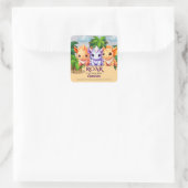 Kid's Birthday Dinosaur Party a Dino Bash Any Age スクエアシール (バッグ)