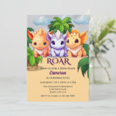 Kid's Birthday Dinosaur Party a Dino Bash Any Age 招待状 (スタンド正面)