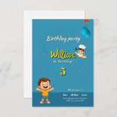 Kids Birthday Invitation | Fun Birthday Party Card サンキューカード (正面/裏面)
