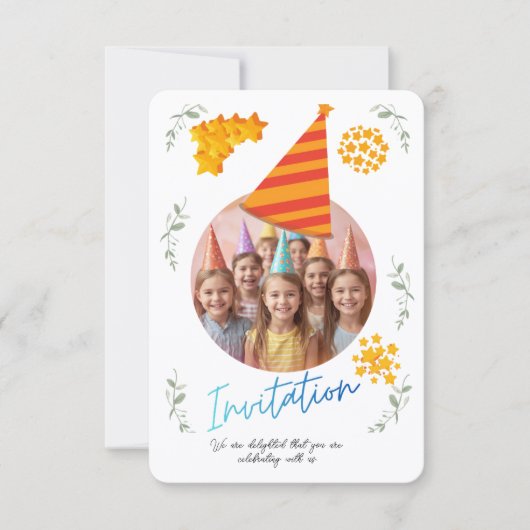 Kids Birthday Invitation Template – Customizable P 招待状 (正面)