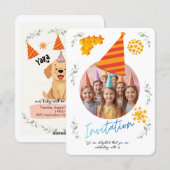 Kids Birthday Invitation Template – Customizable P 招待状 (正面/裏面)